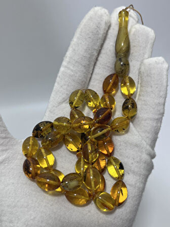 Doğal Kaya Damla Kehribar Tesbih 33lük 24,82 Gram