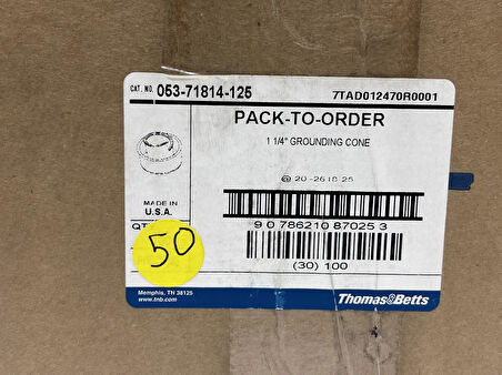 Thomas & Betts 053-71814-125 1-1/4'' Çelik Topraklama Konisi (50 Adet)