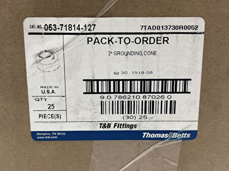 Thomas & Betts 053-71814-127 2'' Çelik Topraklama Konisi (25 Adet)