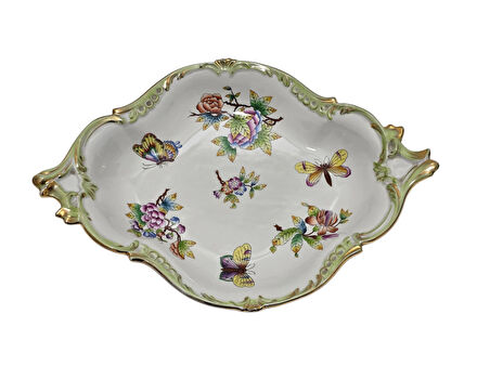 Herend 7515 Kraliçe Victoria VBO El Boyama Porselen Dekoratif Tabak