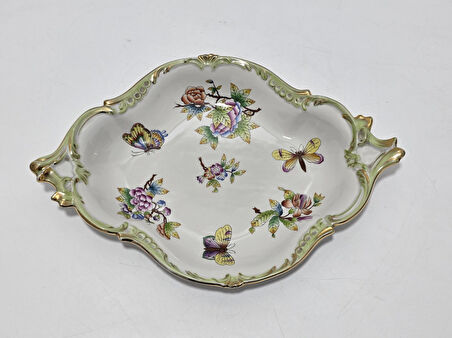 Herend 7515 Kraliçe Victoria VBO El Boyama Porselen Dekoratif Tabak