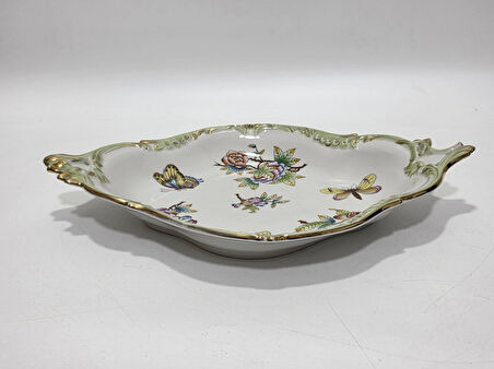 Herend 7515 Kraliçe Victoria VBO El Boyama Porselen Dekoratif Tabak