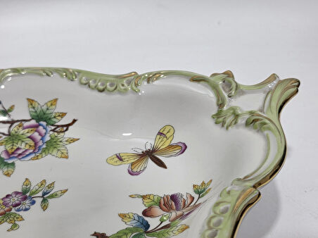 Herend 7515 Kraliçe Victoria VBO El Boyama Porselen Dekoratif Tabak