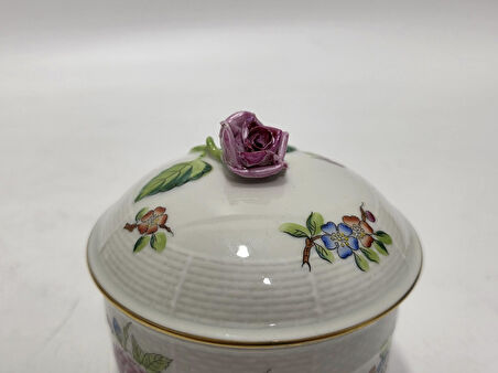 Herend 663 El Boyama Porselen Şekerlik