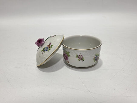 Herend 663 El Boyama Porselen Şekerlik