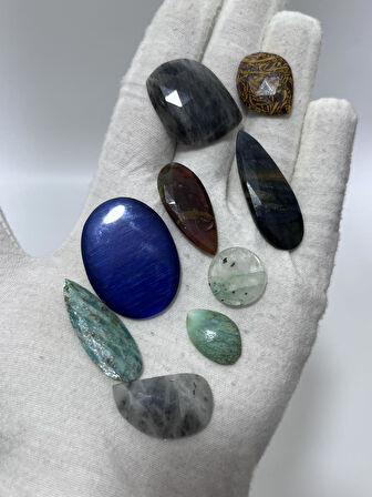 Kabaşon Kesim Kuvars Doğal Taş 26 Gram Lot 15