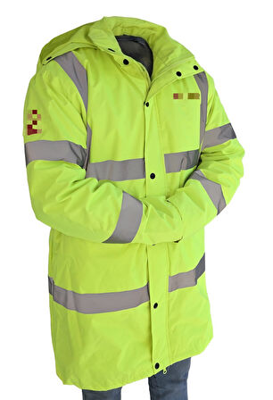 Kapitone Astar Reflektörlü İş Güvenliği Parka Mont XL