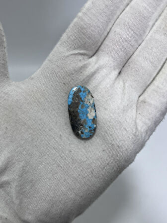 Okyanus Temalı Doğal Kabaşon Firuze Taşı 24,5 Karat - Turkuaz Taşı 4,93 Gram