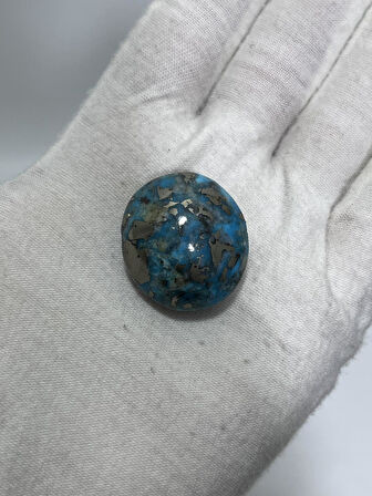 Okyanus Temalı Doğal Kabaşon Firuze Taşı 78,8 Karat - Turkuaz Taşı 15,77 Gram