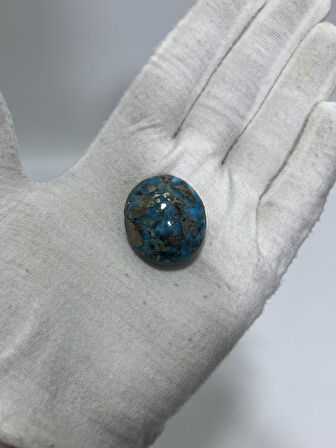 Okyanus Temalı Doğal Kabaşon Firuze Taşı 78,8 Karat - Turkuaz Taşı 15,77 Gram