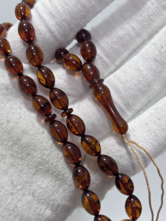 Doğal Kaya Damla Kehribar Tesbih 33lük 8,45 Gram