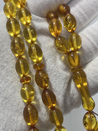 Doğal Kaya Damla Kehribar Tesbih 33lük 16,16 Gram