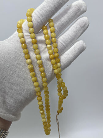 Doğal Kaya Damla Kehribar Tesbih 99luk 6mm 16,07 Gram