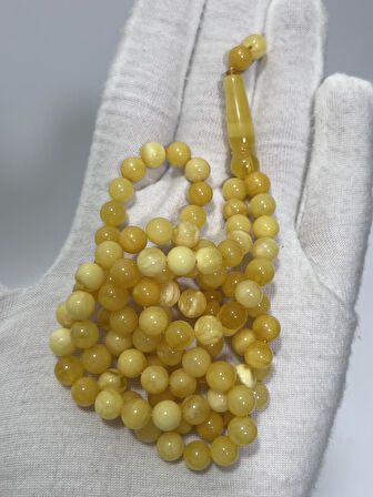 Doğal Kaya Damla Kehribar Tesbih 99luk 6mm 16,07 Gram