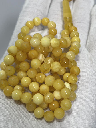 Doğal Kaya Damla Kehribar Tesbih 99luk 6mm 16,07 Gram