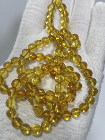 Doğal Kaya Damla Kehribar Tesbih 99luk 6,5mm 17,99 Gram