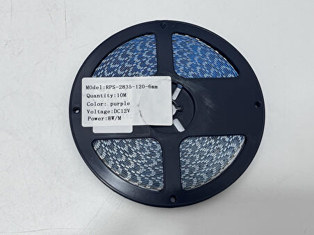 Rps-2835-120-6mm Yapışkanlı Şerit Led 10 Metre Mor (120 Led/m - 12V)
