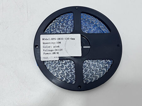Rps-2835-120-6mm Yapışkanlı Şerit Led 10 Metre Pembe (120 Led/m - 12V)