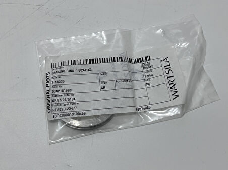Wartsila Sulzer RTA62U Dizel Makine Spacing Ring 50x41x3 (2 Adet)