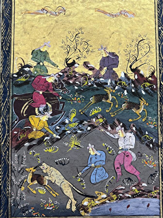 Atlıların Sessiz Anlaşması Adlı El Yapımı Minyatür Resim 27,5x17,5 cm