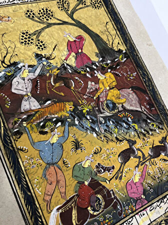 Sessiz Zaferin Süvarileri Adlı El Yapımı Minyatür Resim 28,5x17,5 cm