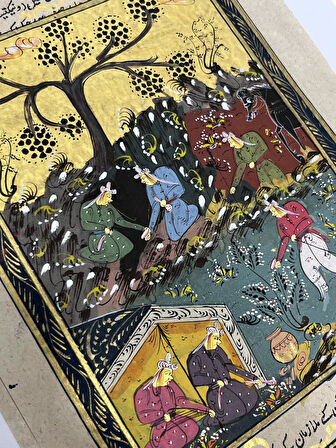 Saray Süvarilerinin Bahar Merasimi Adlı El Yapımı Minyatür Resim 28x18 cm