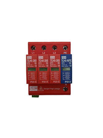Spd Aşırı Gerilim Koruyucu Trifaze Parafudr 385V 40kA 4P