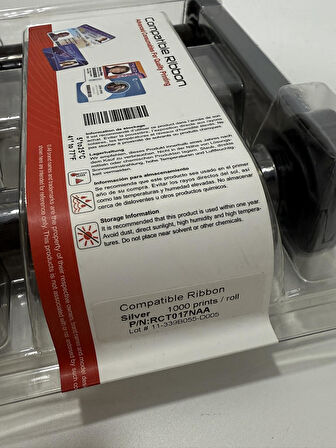 Evolis RCT017NAA Metalik Gümüş Monokrom Ribon