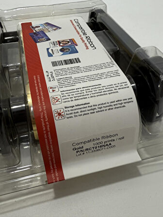 Evolis RCT016NAA Metalik Altın Monokrom Ribon