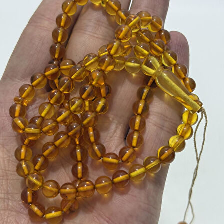 Doğal Kaya Damla Kehribar Tesbih 99luk 6,6mm 17,40 Gram