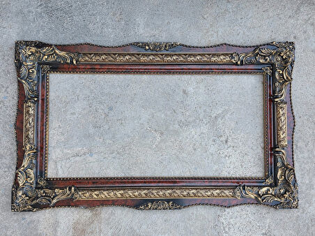 Dekoratif İşlemeli Ahşap Çerçeve 124x73 cm 014