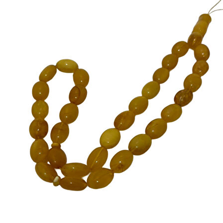 Doğal Kaya Damla Kehribar Tesbih 31lik 54,50 Gram