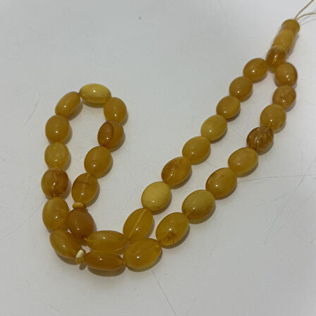 Doğal Kaya Damla Kehribar Tesbih 31lik 54,50 Gram