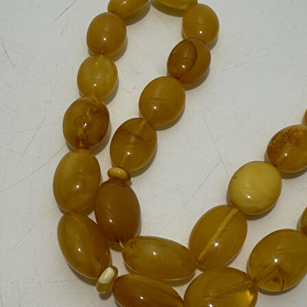 Doğal Kaya Damla Kehribar Tesbih 31lik 54,50 Gram