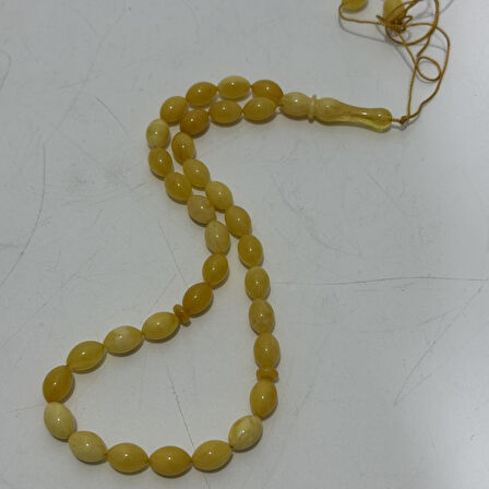 Doğal Kaya Damla Kehribar Tesbih 33lük 12,60 Gram