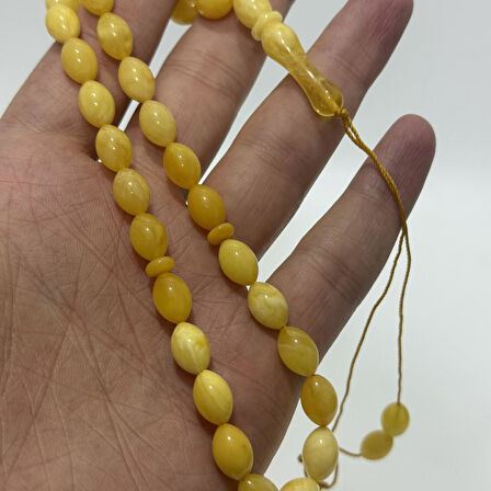 Doğal Kaya Damla Kehribar Tesbih 33lük 12,60 Gram