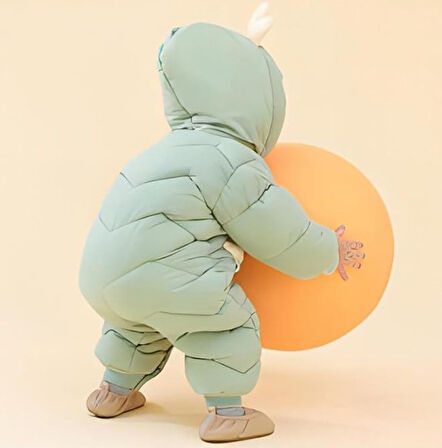 Bebek Fermuarlı Kozmonot Tulum Yeşil 90 Beden