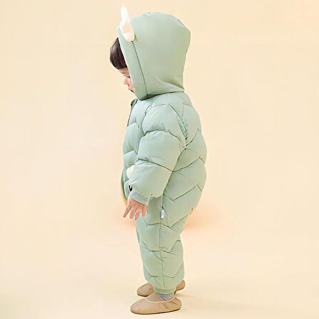 Bebek Fermuarlı Kozmonot Tulum Yeşil 90 Beden