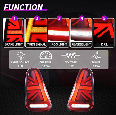 Mini Cooper R50 Arka Stop Lamba Takımı (2001-2008)