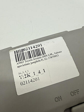 Toyota Avensis Tavan Lambası 2004 17675013 Çıkma Parça 