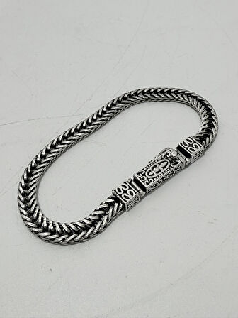 Gümüş Örme Erkek Bileklik 22cm - Cihan Albora Bilekliği
