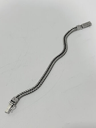 Gümüş Örme Erkek Bileklik 22cm - Cihan Albora Bilekliği