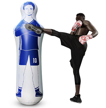 Şişme Baraj Adamı 160cm - Şişme Antrenman Kuklası Mavi 