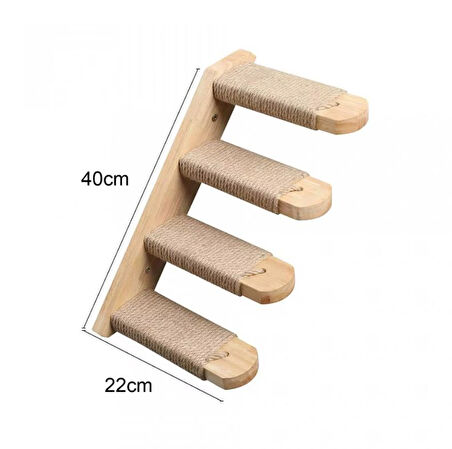 CW372-002 Duvara Monte Kedi Tırmanma ve Tırmalama Merdiveni 40x22cm (1 Adet)