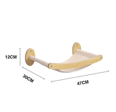 CW372-010 Duvara Monte Bezli Kedi Hamağı 47x30x12cm (1 Adet)
