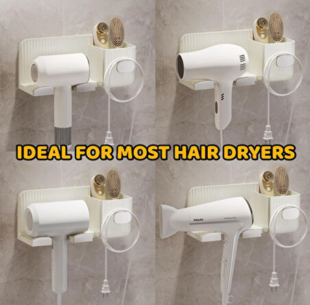 Minimalizm Duvara Monte Saç Kurutma Makinesi Tutucu