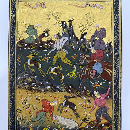 Çiçekli Vadide Son Dövüş Adlı El Yapımı Minyatür Resim 30x20 cm