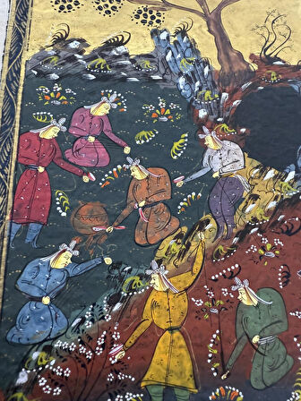 Doğanın Kucağında Dervişler Adlı El Yapımı Minyatür Resim 30x20 cm