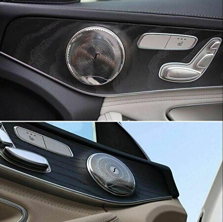 Burmester W205 W213 Uyumlu Krom Hoparlör Kapak 4 Adet