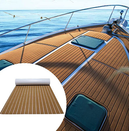 Eva Köpük Sahte Tik Güverte Zemin Kaplama 45x240 cm